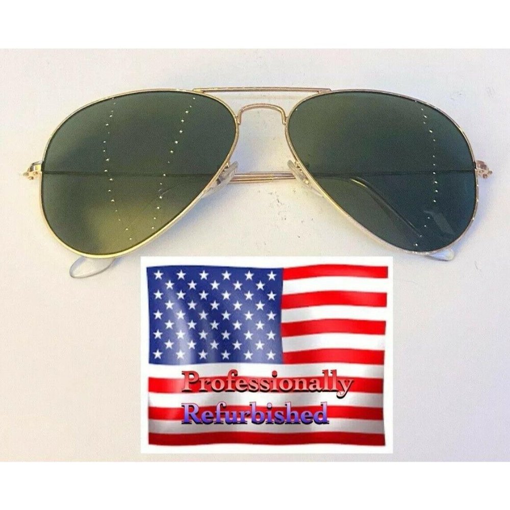 Ray Ban RB3025 Gold Aviator Sunglasses w New POLAR